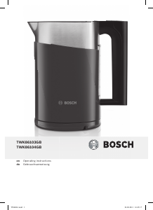 Manual Bosch TWK86103GB Kettle