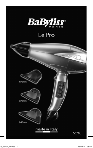 Mode d’emploi BaByliss 6675E Sèche-cheveux