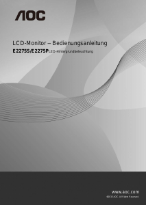 Bedienungsanleitung AOC E2275P LCD monitor