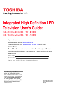 Manual Toshiba 58L7300U LED Television