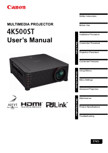 Manual Canon 4K500ST Projector