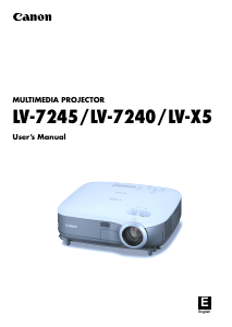 Manual Canon LV-7240 Projector