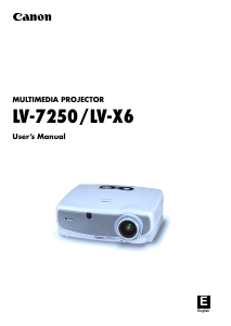 Manual Canon LV-7250 Projector