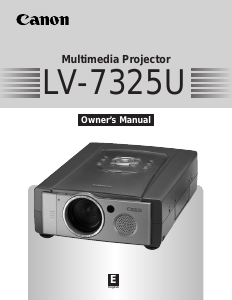 Manual Canon LV-7325 Projector