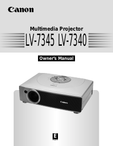 Manual Canon LV-7345 Projector