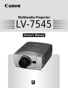 Manual Canon LV-7545 Projector