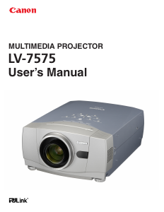 Manual Canon LV-7575 Projector
