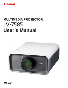 Manual Canon LV-7585 Projector