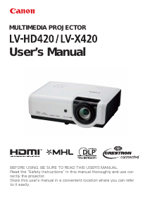 Manual Canon LV-HD420 Projector
