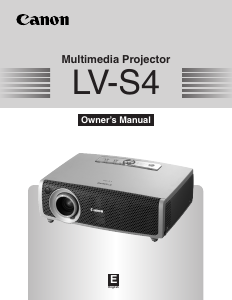 Manual Canon LV-S4 Projector