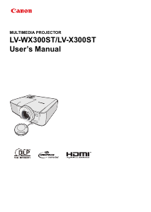 Manual Canon LV-WX300ST Projector