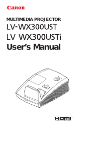 Manual Canon LV-WX300USTi Projector