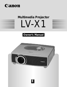 Manual Canon LV-X1 Projector