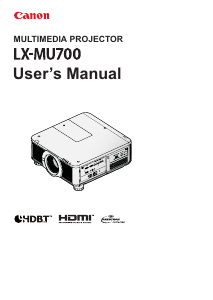 Manual Canon LX-MU700 Projector