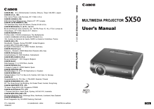 Manual Canon REALiS SX50 Projector