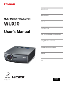 Manual Canon REALiS WUX10 Projector