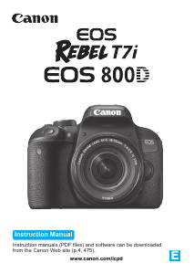 Manual Canon EOS Rebel T7i Digital Camera