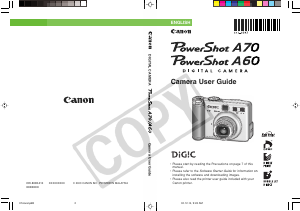 Handleiding Canon PowerShot A60 Digitale camera