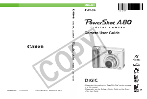 Manual Canon PowerShot A80 Digital Camera