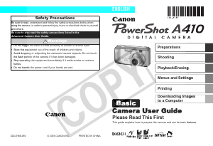 Manual Canon PowerShot A410 Digital Camera