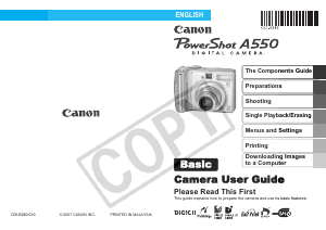 Handleiding Canon PowerShot A550 Digitale camera