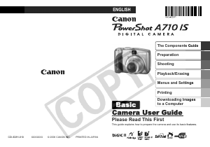 Manual Canon PowerShot A710 IS Digital Camera