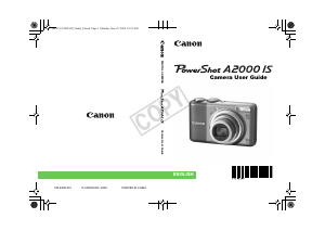 Manual Canon PowerShot A2000 IS Digital Camera