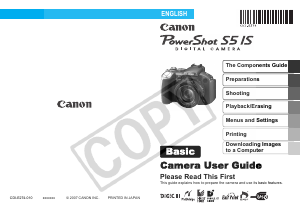 Manual Canon PowerShot S5 IS Digital Camera