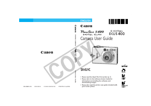 Manual Canon PowerShot S400 Digital Camera