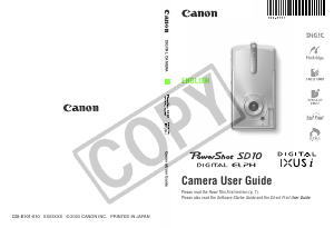 Manual Canon PowerShot SD10 Digital Camera