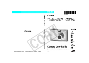 Manual Canon PowerShot SD500 Digital Camera