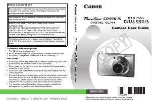 Manual Canon PowerShot SD970 IS Digital Camera