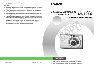 Manual Canon PowerShot SD1200 IS Digital Camera