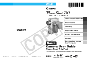 Manual Canon PowerShot TX1 Digital Camera