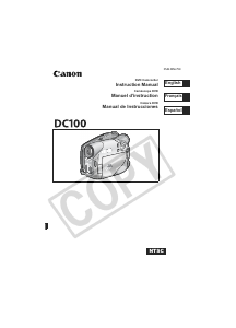Manual Canon DC100 Camcorder