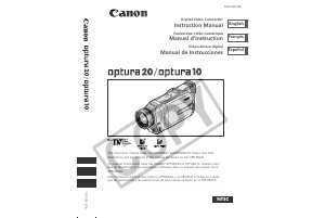 Manual Canon Optura 10 Camcorder