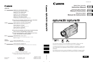 Manual Canon Optura 20 Camcorder