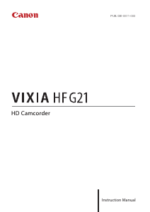 Bruksanvisning Canon VIXIA HF G21 Videokamera