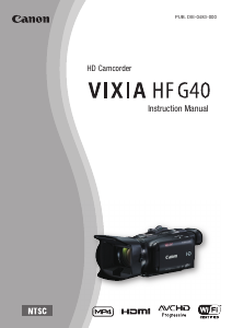 Manual Canon VIXIA HF G40 Camcorder