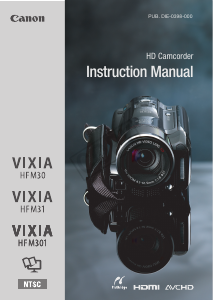 Manual Canon VIXIA HF M301 Camcorder