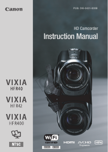 Manual Canon VIXIA HF R40 Camcorder