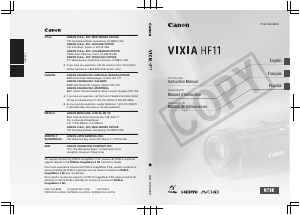 Manual Canon VIXIA HF11 Camcorder