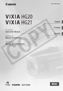 Manual Canon VIXIA HG20 Camcorder