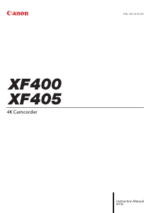 Manual Canon XF400 Camcorder