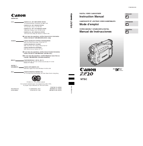 Manual Canon ZR20 Camcorder