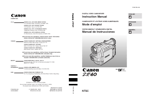 Manual Canon ZR40 Camcorder