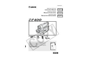 Manual Canon ZR400 Camcorder