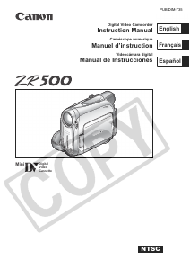 Manual Canon ZR500 Camcorder