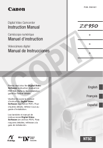 Manual Canon ZR950 Camcorder