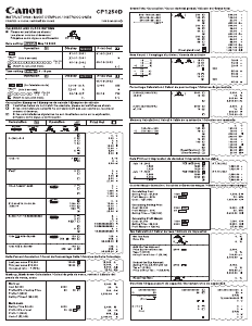 Mode d’emploi Canon CP1250D Calculatrice